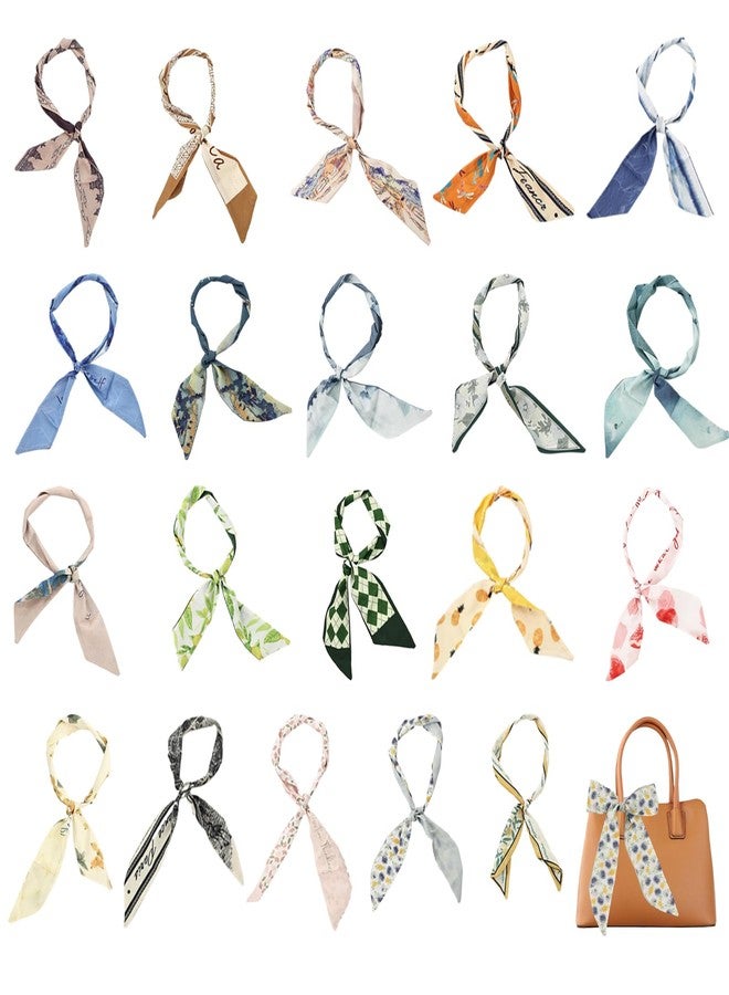 braxan 20 Pcs Bag Scarf, Purse Scarf For Handbags, Silk Neck Scarves For Purse Bags, Handbag Handle Ribbon, Stylish & Versatile Accessory - Image 1